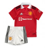 Manchester United Donny van de Beek #34 Fußballbekleidung Heimtrikot Kinder 2022-23 Kurzarm (+ kurze hosen)